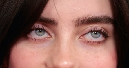 Billie Eilish eye color close-up photo